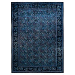One-of-a-kind Hand Knotted Overdyed Transitional Black Area Rug