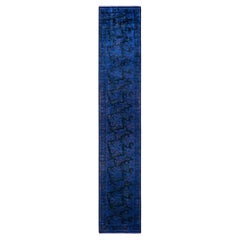 One-of-a-kind Hand Knotted Overdyed Transitional Purple Area Rug