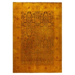 One-of-a-kind Hand Knotted Overdyed Transitional Yellow Area Rug
