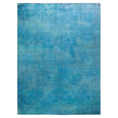 One-of-a-Kind Hand Knotted Overdyed Vibrance Blue Area Rug