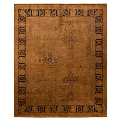 One-of-a-Kind Hand Knotted Overdyed Vibrance Brown Area Rug