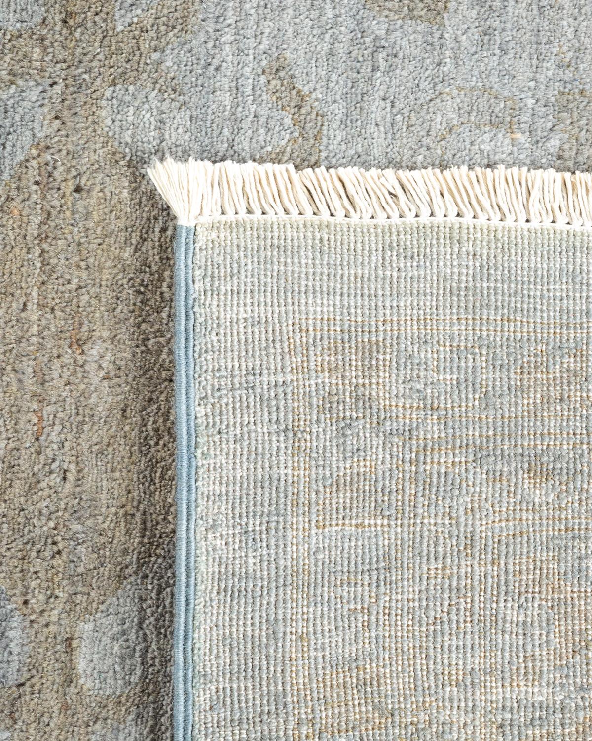 Contemporary One-of-a-Kind Hand Knotted Overdyed Vibrance Grey Area Rug