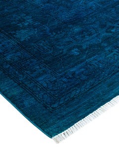One-Of-A-Kind Hand Knotted Overdyed Vibrance Green Area Rug 12' 1" x 14' 5"