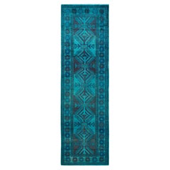 One-of-a-kind Hand Knotted Overdyed Vibrance Green Area Rug