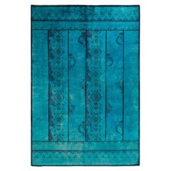One-Of-A-Kind Hand Knotted Overdyed Vibrance Green Area Rug