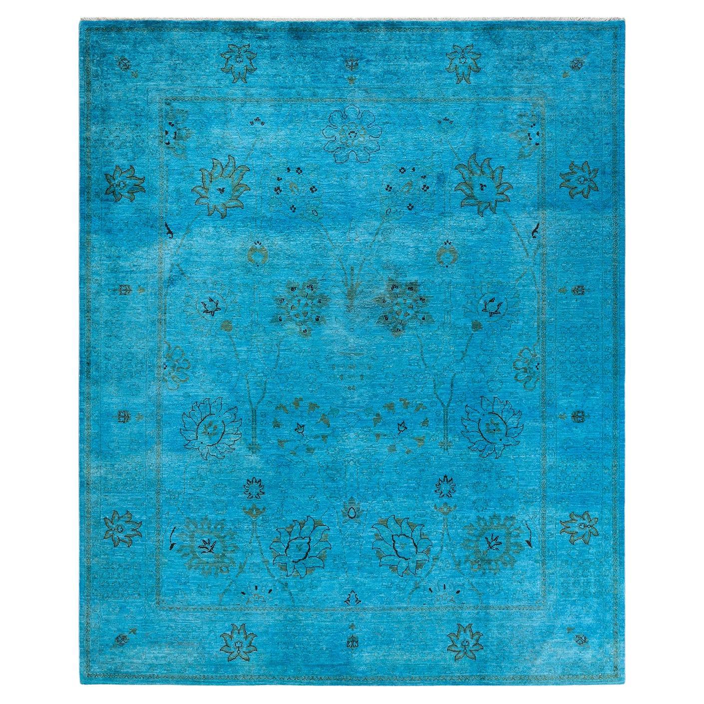 OneOfAKind Hand Knotted Overdyed Vibrance Green Area Rug 12' 1" x 14