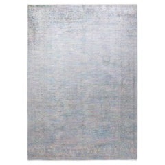 One-of-a-kind Hand Knotted Overdyed Vibrance Light Blue Area Rug