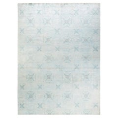 One-Of-A-Kind Hand Knotted Overdyed Vibrance Light Blue Area Rug 9' 1" x 12' 1"