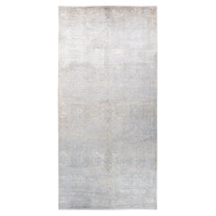 One-of-a-Kind Hand Knotted Overdyed Vibrance Light Grey Area Rug