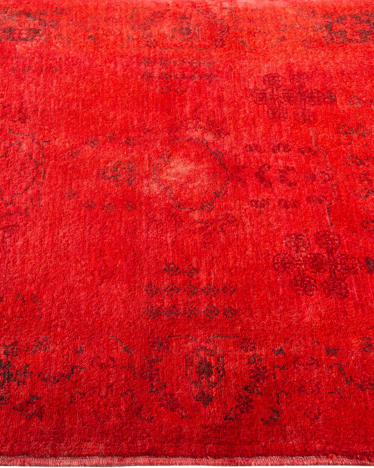 One-of-a-Kind Hand Knotted Overdyed Vibrance Orange Area Rug In New Condition In Norwalk, CT