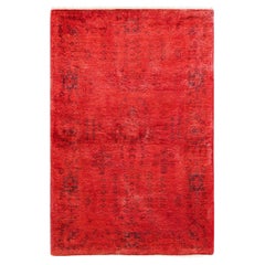 One-of-a-Kind Hand Knotted Overdyed Vibrance Orange Area Rug