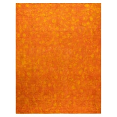 One-of-a-kind Hand Knotted Overdyed Vibrance Orange Area Rug
