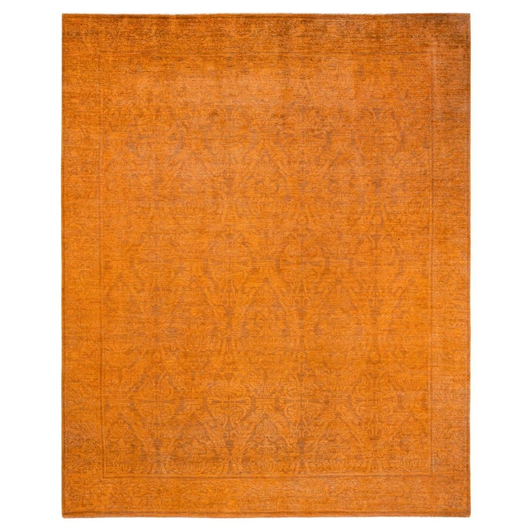 One-of-a-Kind Hand Knotted Overdyed Vibrance Orange Area Rug For Sale ...