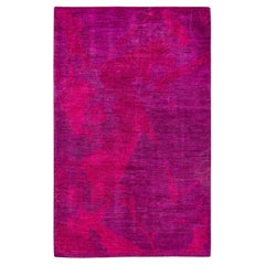 One-of-a-Kind Hand Knotted Overdyed Vibrance Pink Area Rug