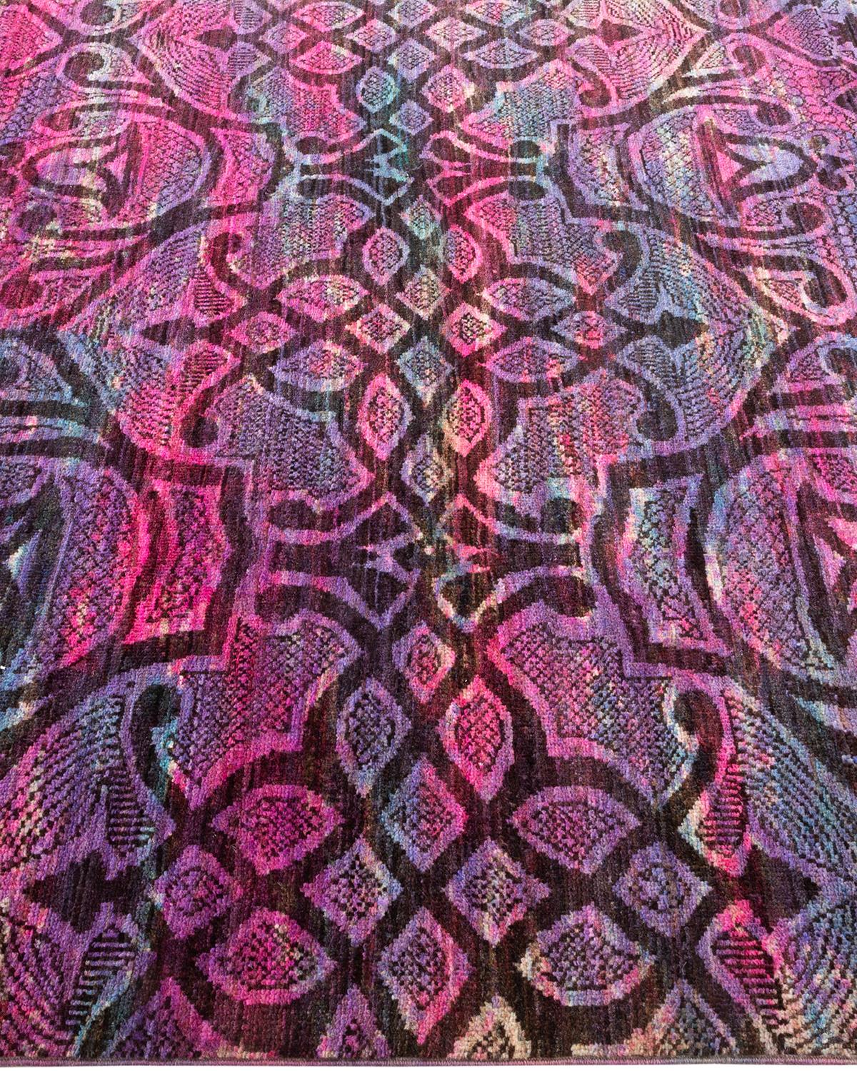 One-of-a-kind Hand Knotted Overdyed Vibrance Pink Area Rug In New Condition For Sale In Norwalk, CT