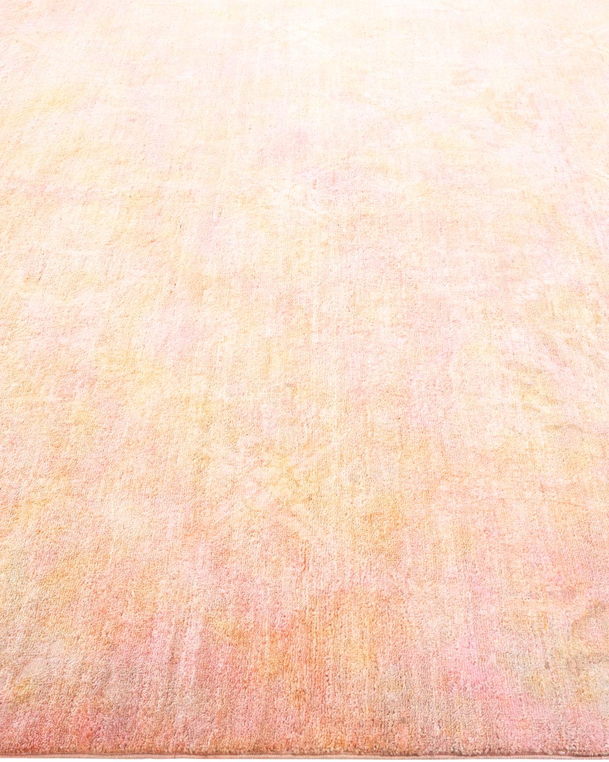 One-of-a-kind Hand Knotted Overdyed Vibrance Pink Area Rug In New Condition In Norwalk, CT