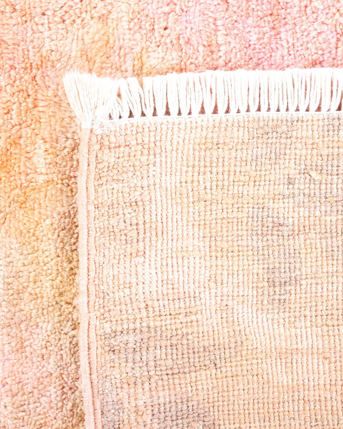 Contemporary One-of-a-kind Hand Knotted Overdyed Vibrance Pink Area Rug