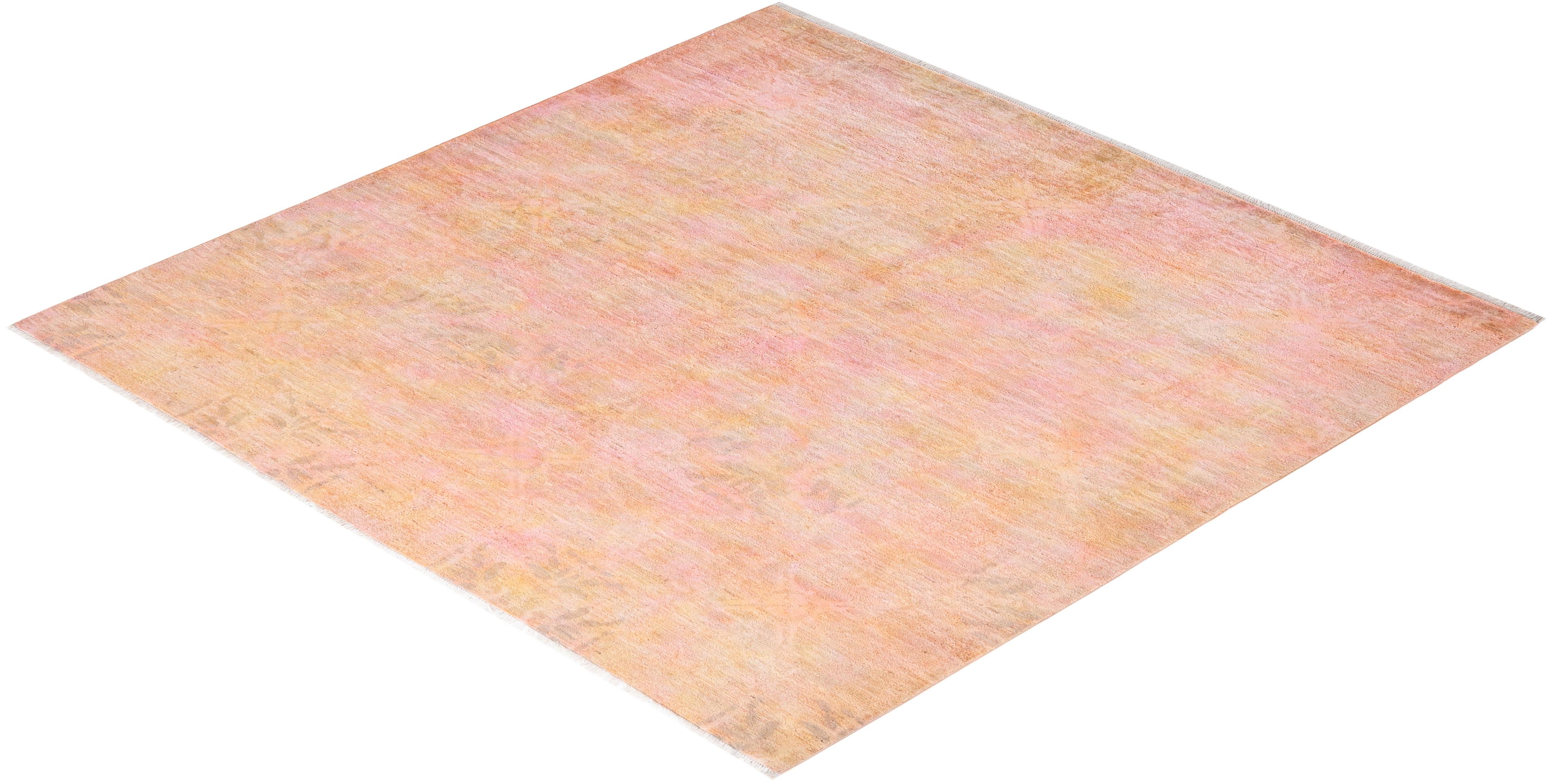 One-of-a-kind Hand Knotted Overdyed Vibrance Pink Area Rug 2