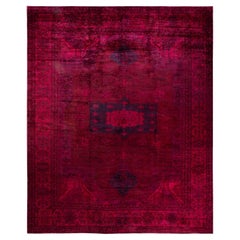 One-of-a-kind Hand Knotted Overdyed Vibrance Purple Area Rug