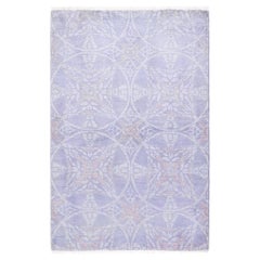 One-of-a-Kind Hand Knotted Overdyed Vibrance Purple Area Rug