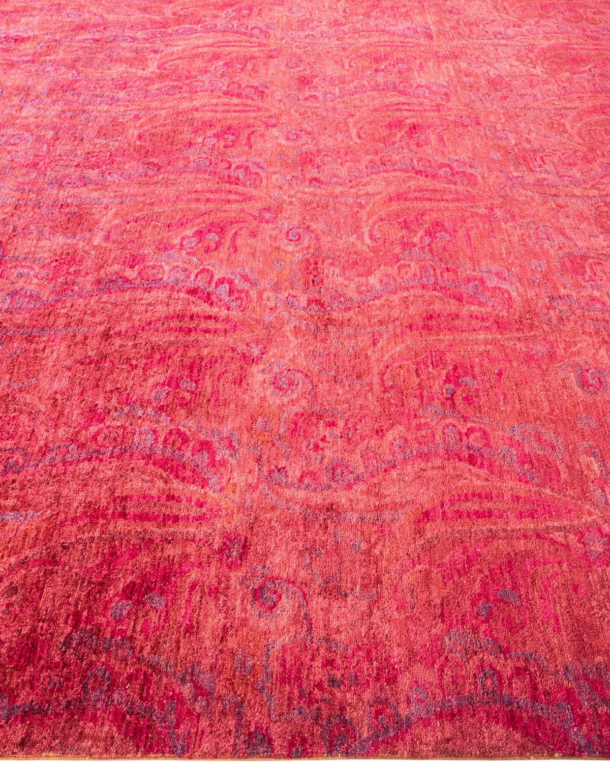 One-of-a-kind Hand Knotted Overdyed Vibrance Purple Area Rug In New Condition For Sale In Norwalk, CT