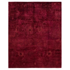 One-of-a-kind Hand Knotted Overdyed Vibrance Red Area Rug