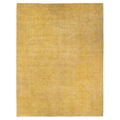 One-of-a-kind Hand Knotted Overdyed Vibrance Yellow Area Rug
