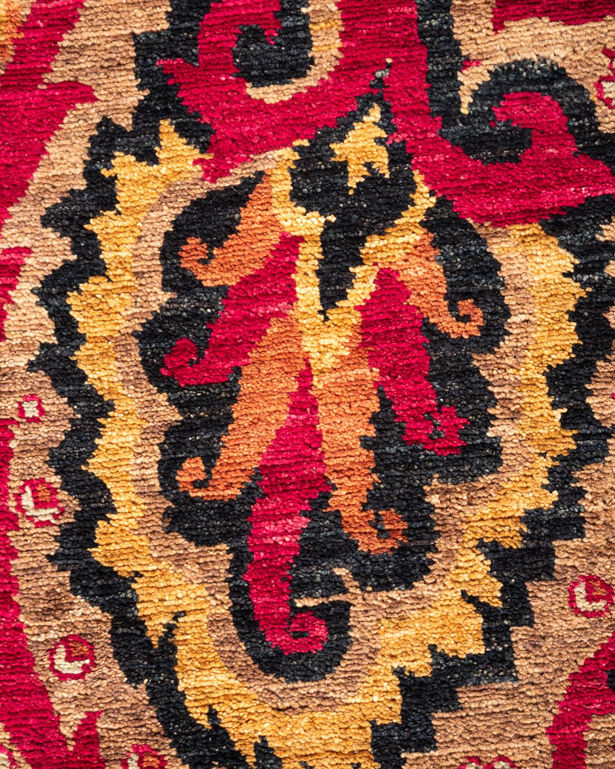 Pakistani One-of-a-kind Hand Knotted Paisley Suzani Brown Area Rug