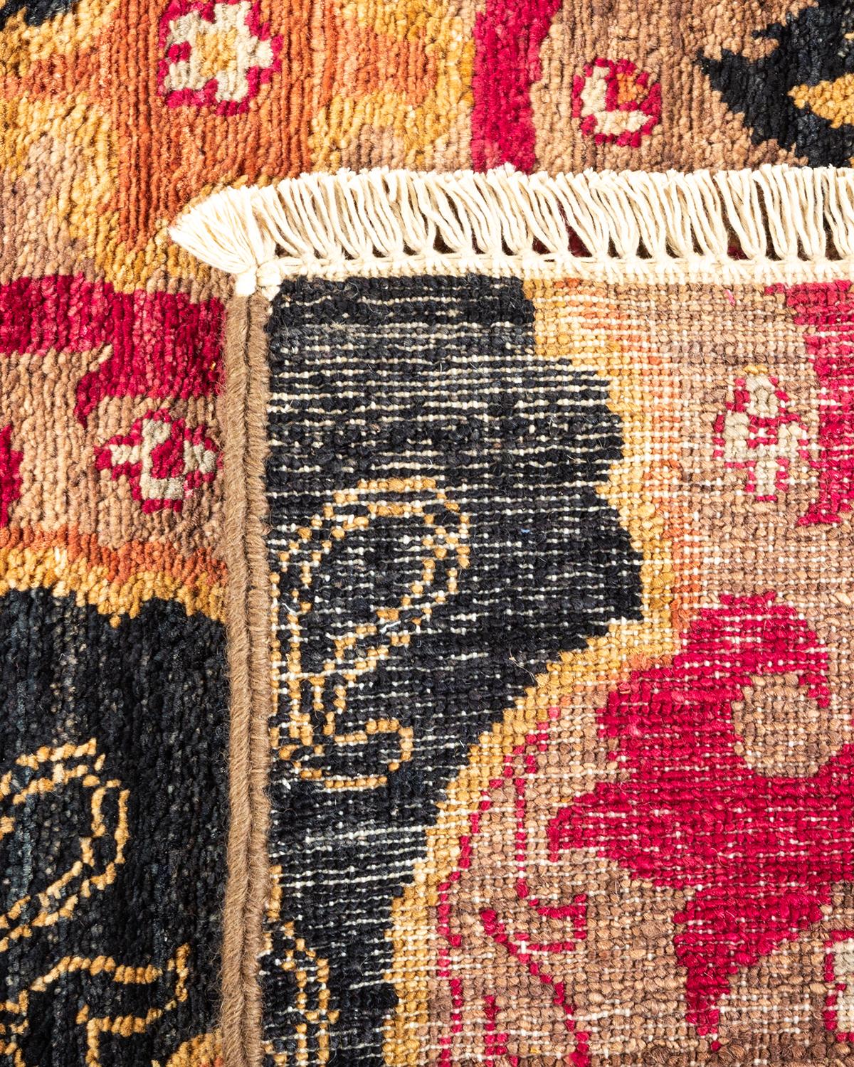 Contemporary One-of-a-kind Hand Knotted Paisley Suzani Brown Area Rug