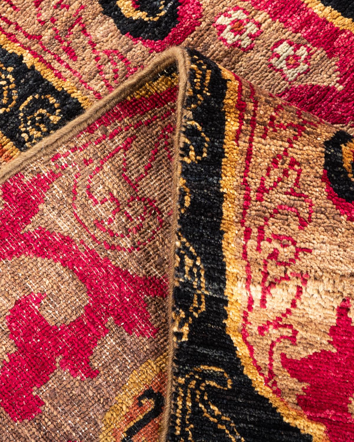 Wool One-of-a-kind Hand Knotted Paisley Suzani Brown Area Rug