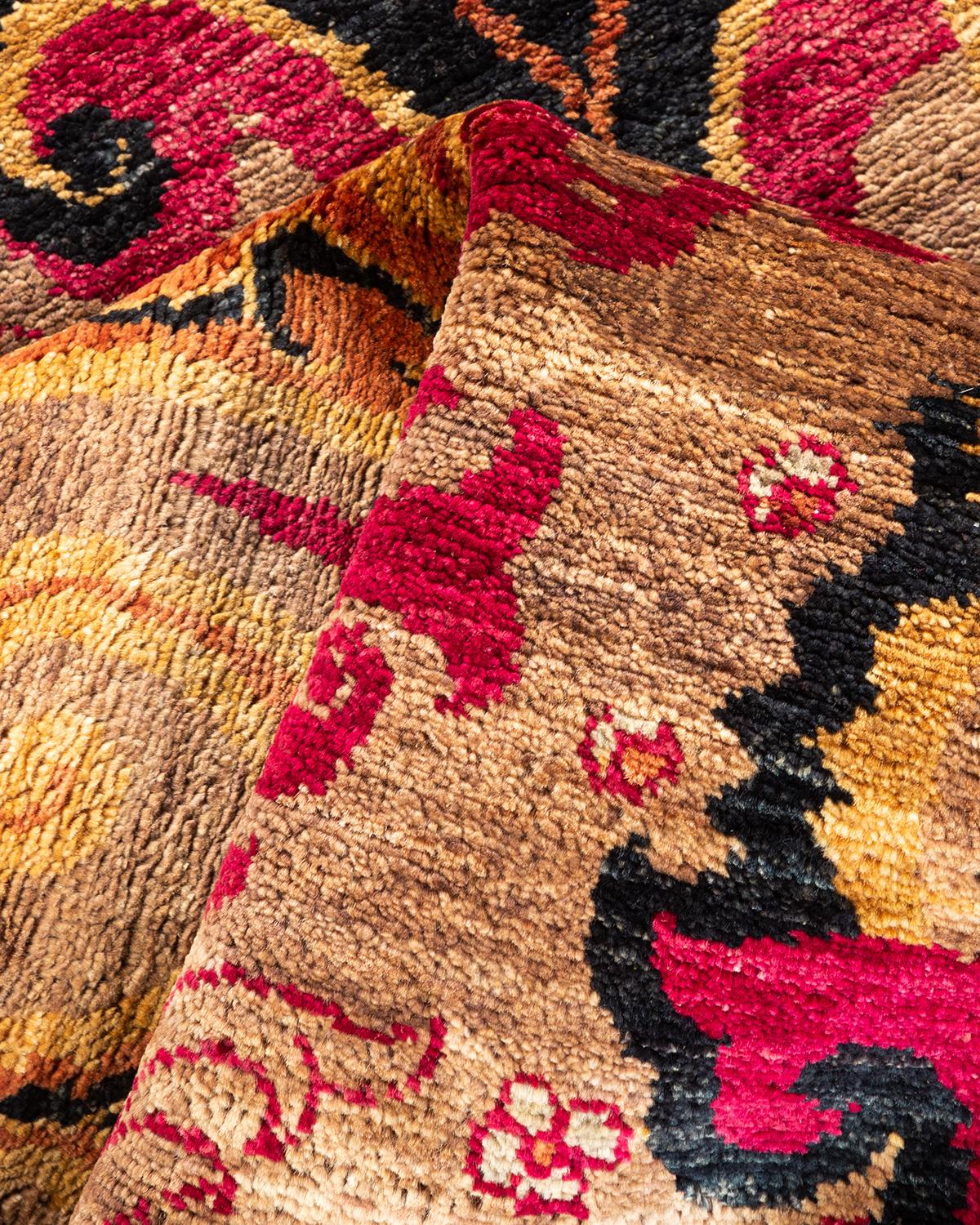 One-of-a-kind Hand Knotted Paisley Suzani Brown Area Rug 1