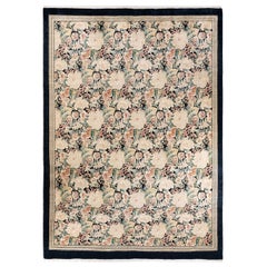Tapis Mogul oriental noué à la main, unique en son genre, pour zone noire