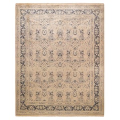 One-Of-A-Kind Hand Knotted Traditional Floral Mogul Beige Area Rug
