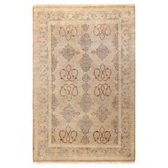 One-of-a-kind Hand Knotted Traditional Floral Mogul Brown Area Rug