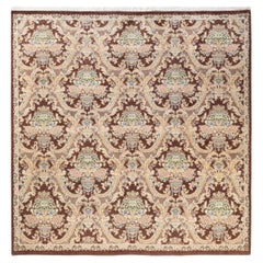 One-of-a-kind Hand Knotted Traditional Floral Mogul Brown Area Rug