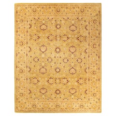 One-of-a-Kind Hand Knotted Traditional Floral Mogul Green Area Rug