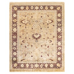 One-of-a-kind Hand Knotted Traditional Floral Mogul Ivory Area Rug