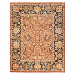 Alfombra anudada a mano con motivos florales Mogul Naranja 2,5 m x 3,5 m