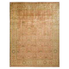 One-of-a-Kind Hand Knotted Traditional Floral Mogul Pink Area Rug