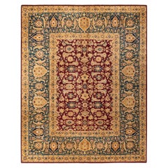 One-Of-A-Kind Hand Knotted Traditional Floral Mogul Red Area Rug