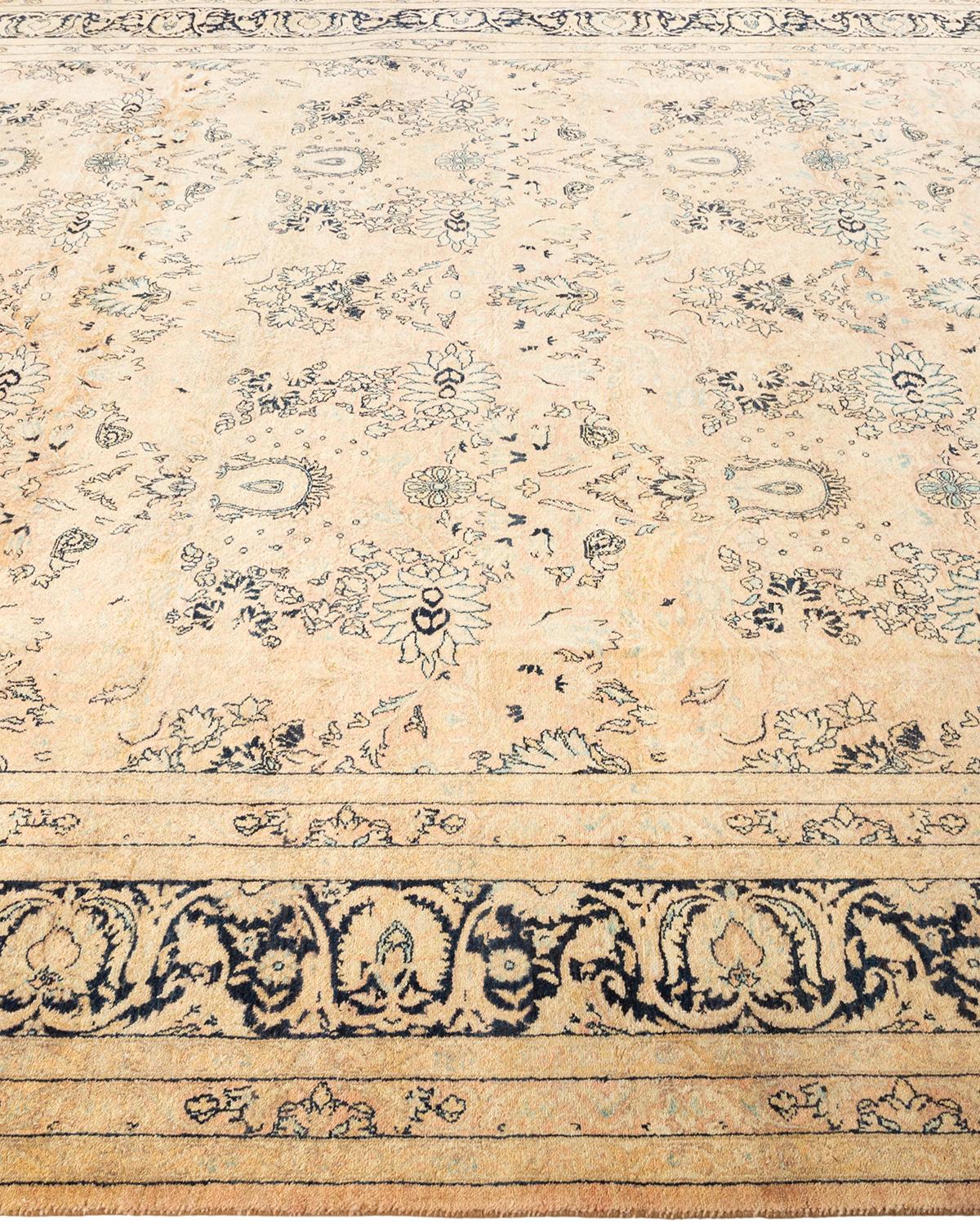One-of-a-kind Hand Knotted Traditional Mogul Beige Area Rug 8' 1