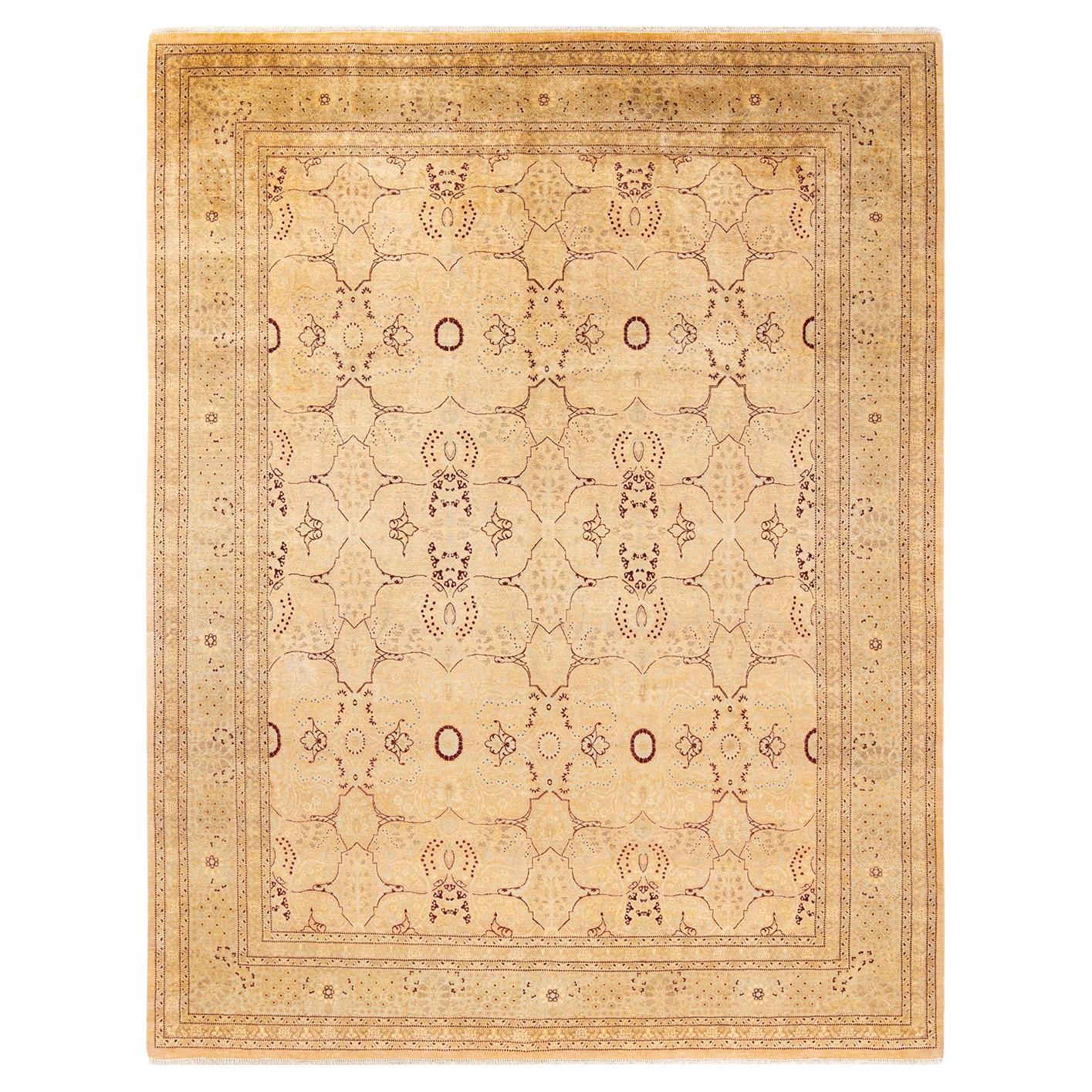 One-Of-A-Kind Hand Knotted Traditional Mogul Beige Area Rug