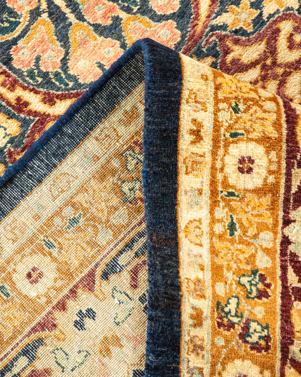 Wool One-of-a-Kind Hand Knotted Mogul Blue Area Rug 8' 1