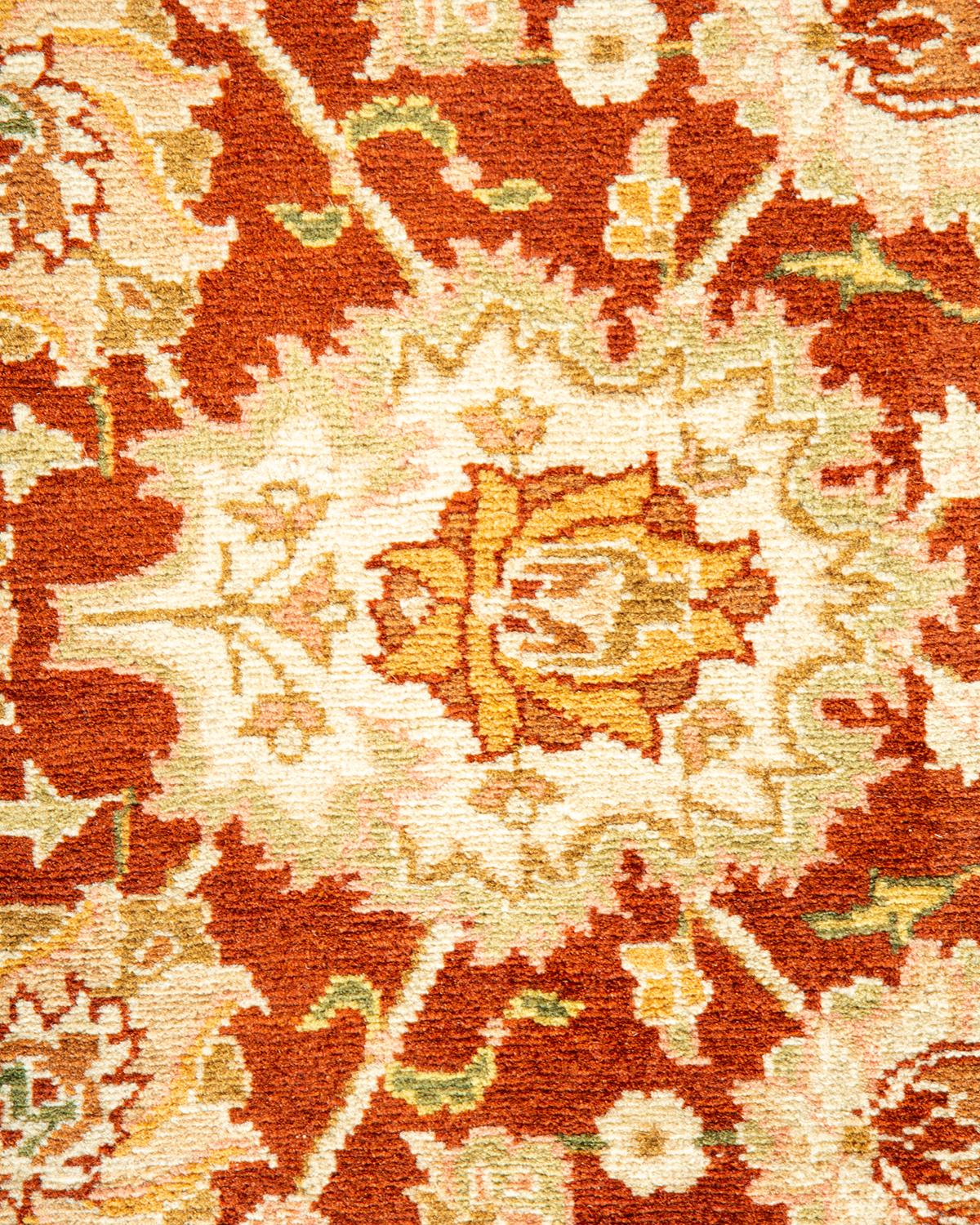 Handgeknüpfter, traditioneller Mogul-Teppich in Braun, Unikat (Pakistanisch) im Angebot
