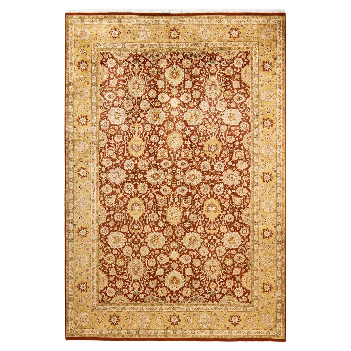 One-of-a-kind Hand Knotted Traditional Mogul Brown Area Rug