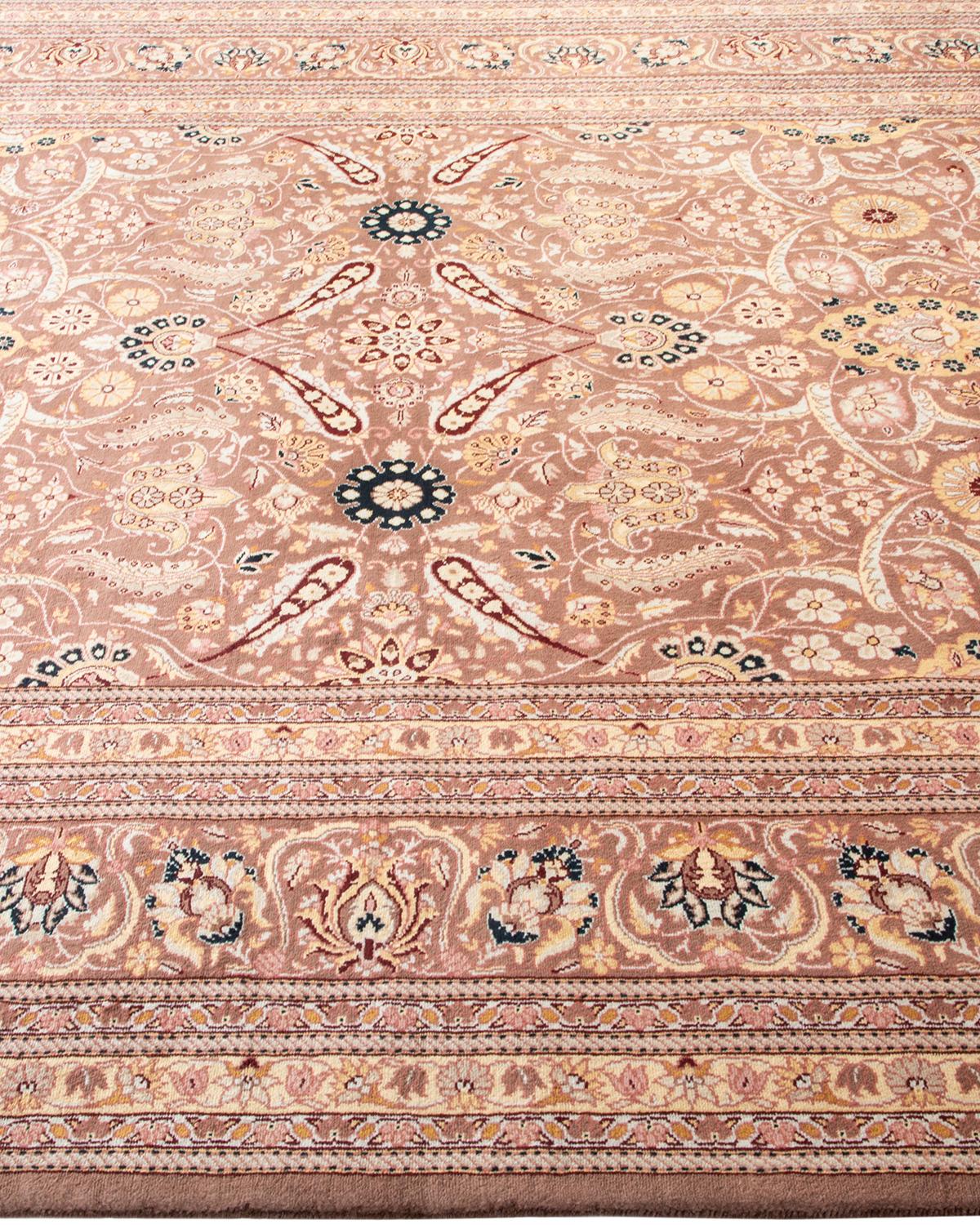 Tapis traditionnel brun Mogul noué à la main, unique en son genre Neuf - En vente à Norwalk, CT