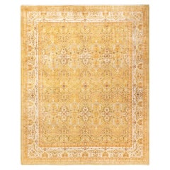 One-Of-A-Kind Hand Knotted Traditional Mogul Green Area Rug