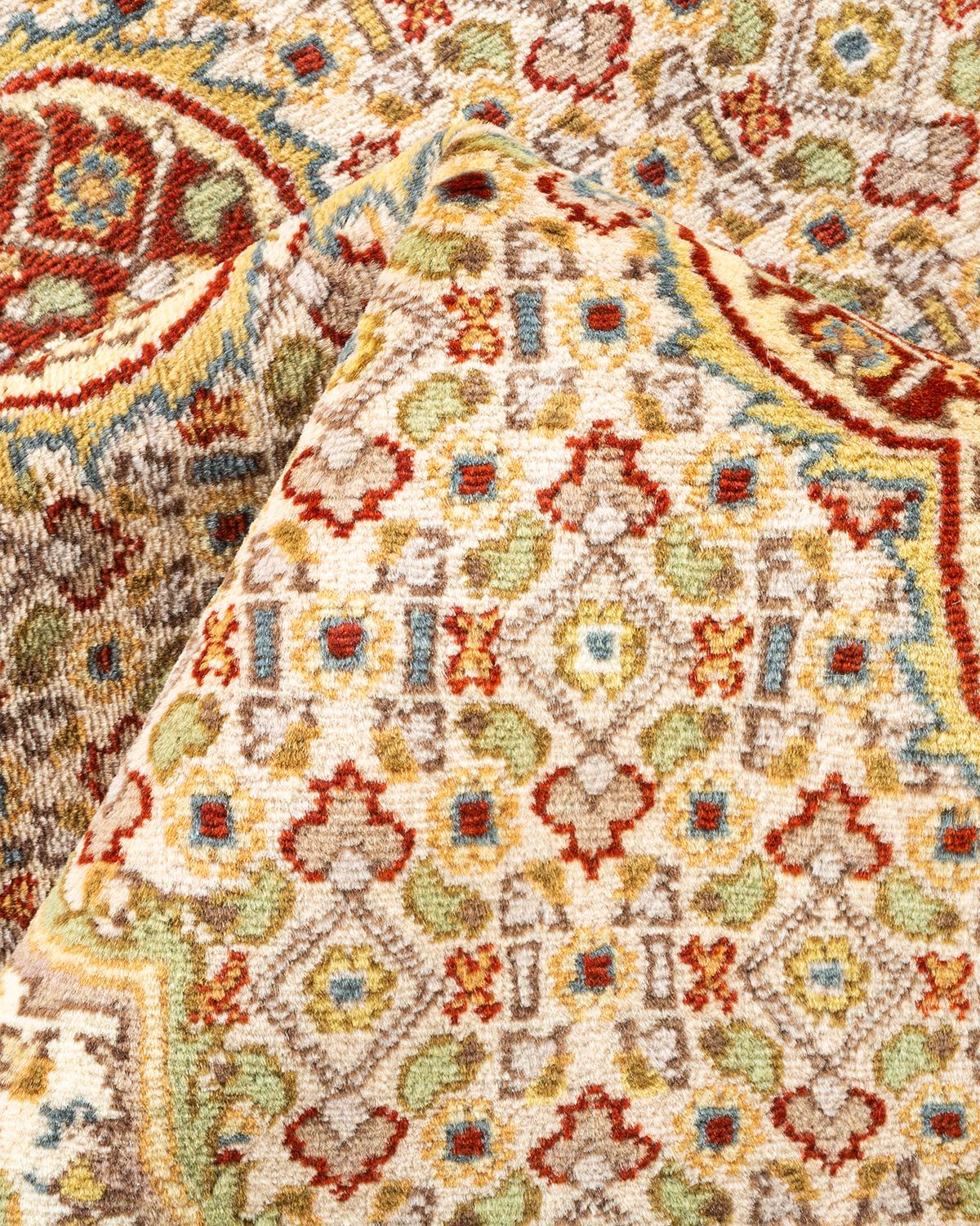 Tapis traditionnel orange Mogul noué à la main, unique en son genre en vente 1