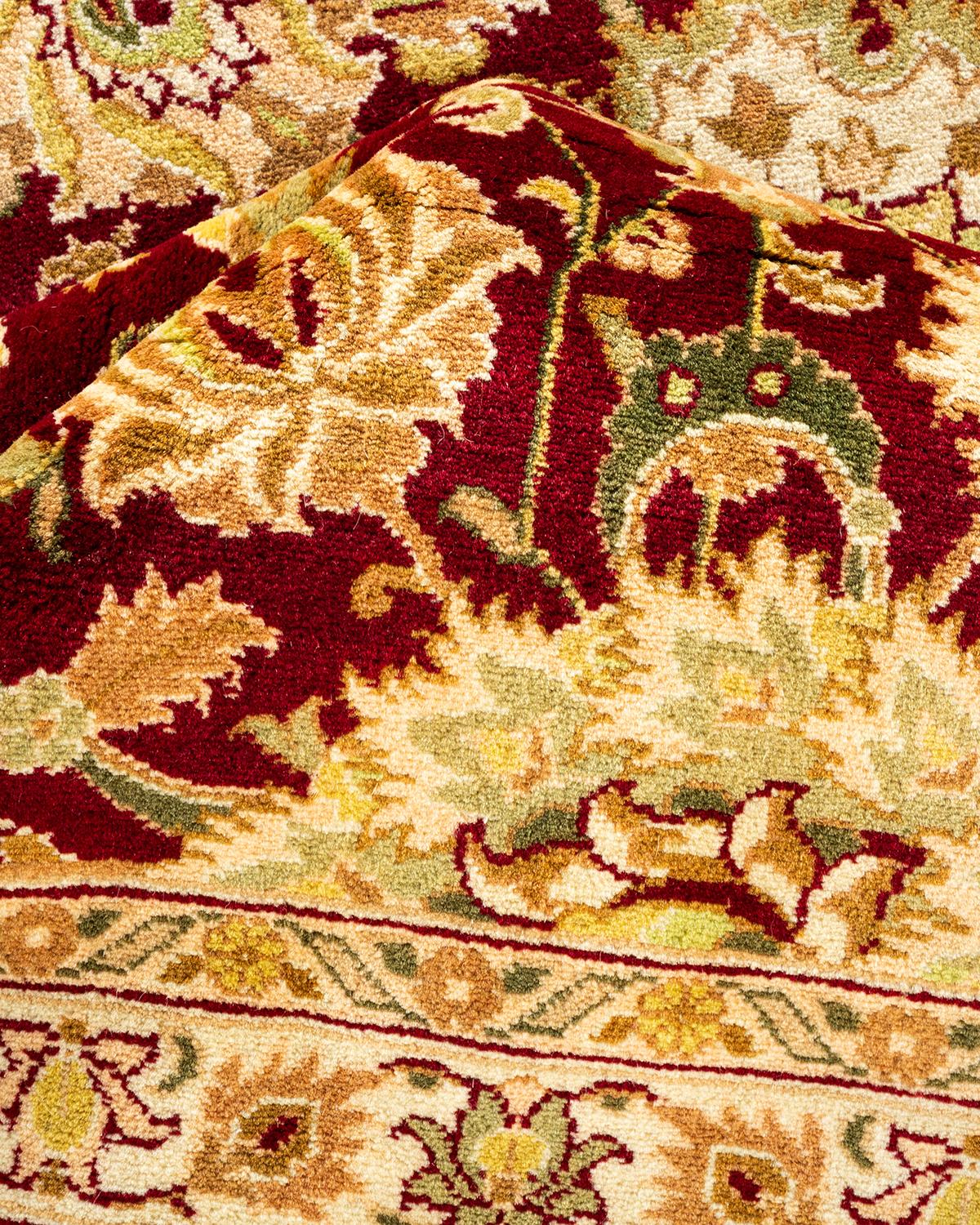 One-of-a-kind Hand Knotted Traditional Mogul Red Area Rug For Sale 1
