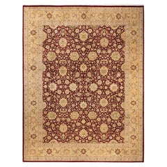 One-of-a-kind Hand Knotted Traditional Mogul Red Area Rug